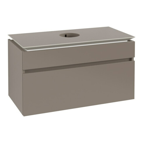 V&B Waschtischunterschrank Legato 100x55x50cm, WT mittig, Truffle Grey