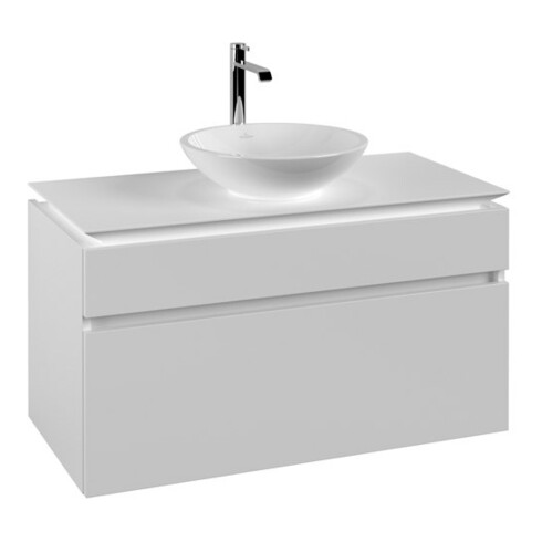 V&B Waschtischunterschrank Legato 100x55x50cm, WT mittig, White Matt