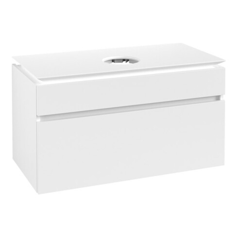 V&B Waschtischunterschrank Legato 100x55x50cm, WT mittig, White Matt
