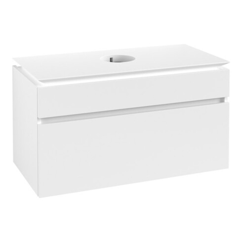 V&B Waschtischunterschrank Legato 100x55x50cm, WT mittig, White Matt