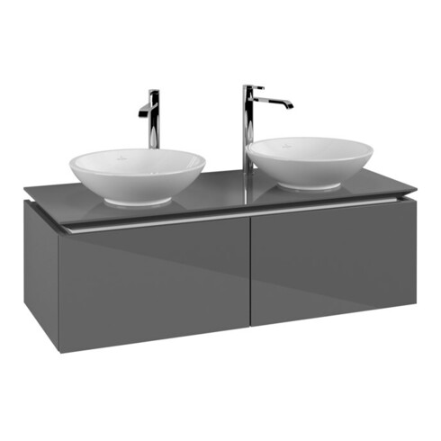 V&B Waschtischunterschrank Legato 120x38x50cm, f 2 WT, Glossy Grey