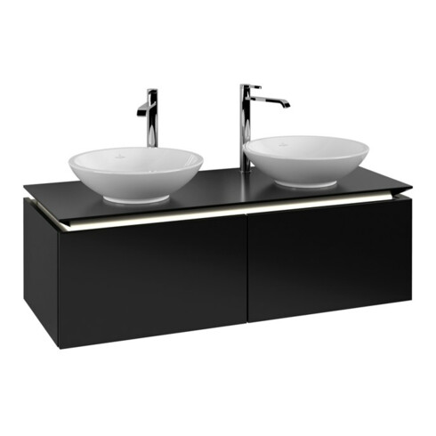 V&B Waschtischunterschrank Legato 120x38x50cm, f 2 WT, m LED, bl ma Lac