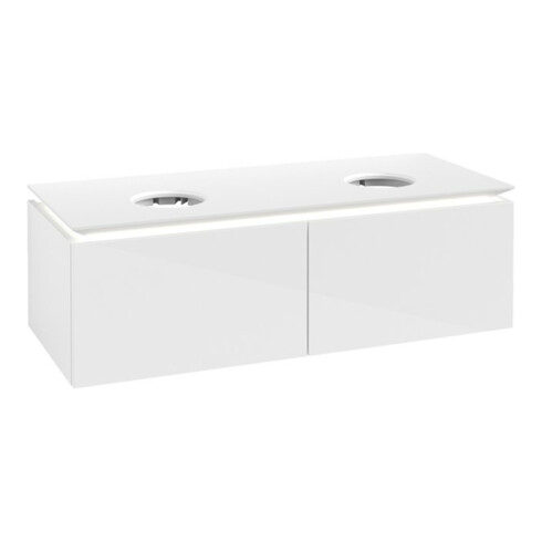 V&B Waschtischunterschrank Legato 120x38x50cm, f 2 WT, m LED, glo wh.