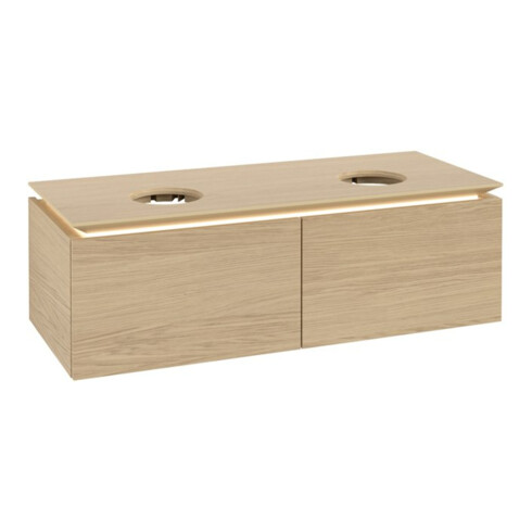 V&B Waschtischunterschrank Legato 120x38x50cm, f 2 WT, m LED, Nord Oa