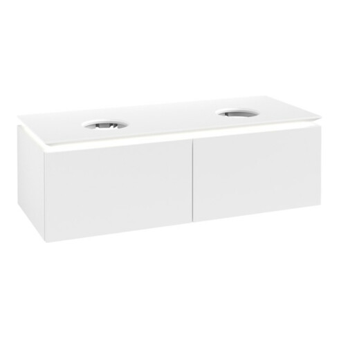 V&B Waschtischunterschrank Legato 120x38x50cm, f 2 WT, m LED, wh. ma