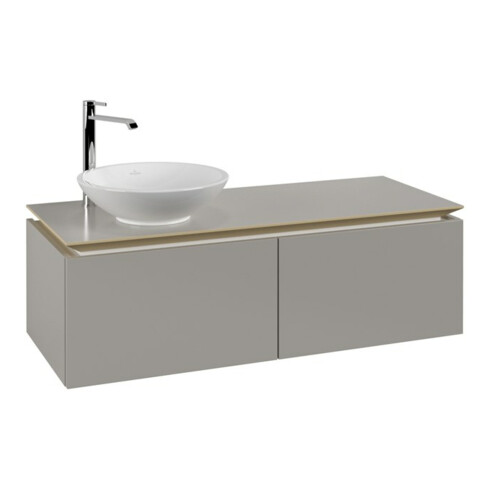 V&B Waschtischunterschrank Legato 120x38x50cm, Waschtisch links, Soft Grey