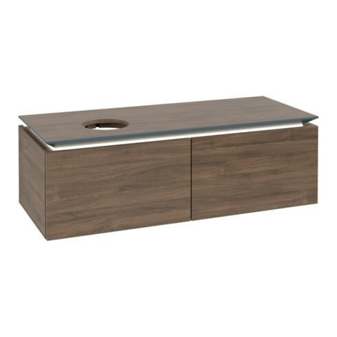 V&B Waschtischunterschrank Legato 120x38x50cm, WT li, m LED, Ariz. Oa