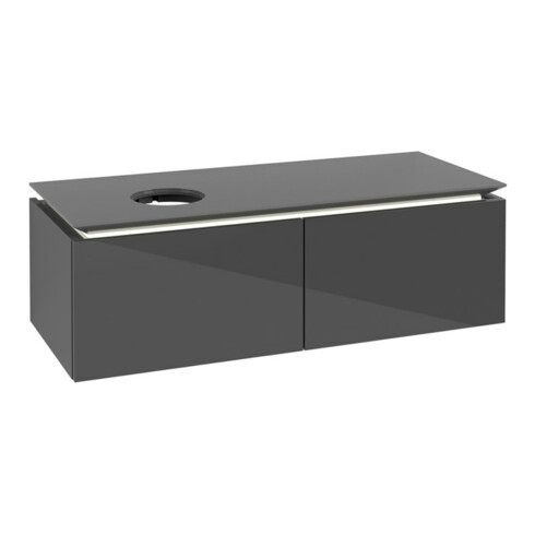 V&B Waschtischunterschrank Legato 120x38x50cm, WT li, m LED, glo Gr