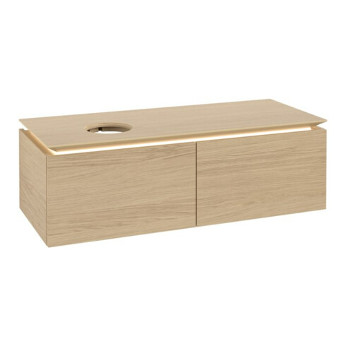 V&B Waschtischunterschrank Legato 120x38x50cm, WT li, m LED, Nord Oa