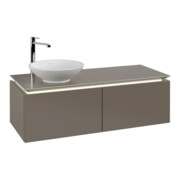 V&B Waschtischunterschrank Legato 120x38x50cm, WT li, m LED, Truffle Gr