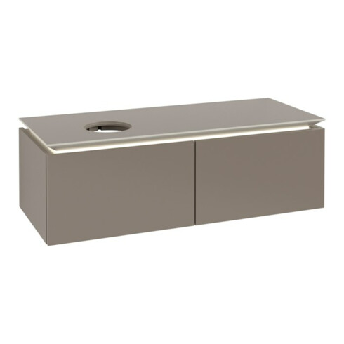V&B Waschtischunterschrank Legato 120x38x50cm, WT li, m LED, Truffle Gr