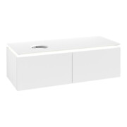 V&B Waschtischunterschrank Legato 120x38x50cm, WT li, m LED, wh. ma