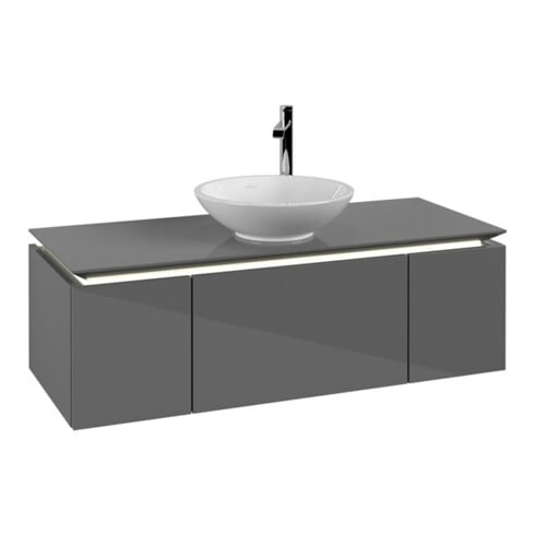 V&B Waschtischunterschrank Legato 120x38x50cm, WT m, m LED, glo Gr