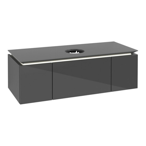 V&B Waschtischunterschrank Legato 120x38x50cm, WT m, m LED, glo Gr