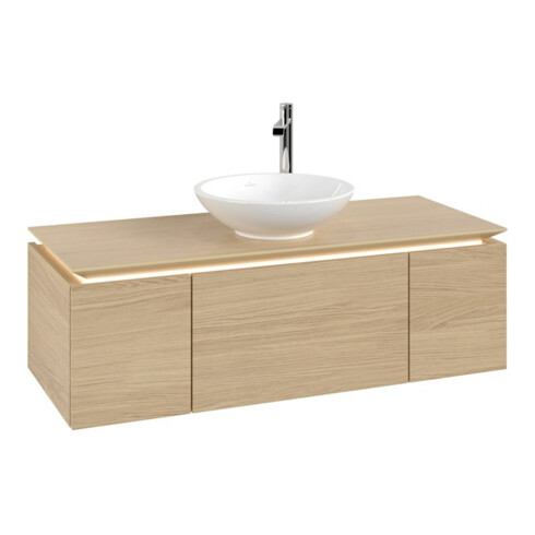 V&B Waschtischunterschrank Legato 120x38x50cm, WT m, m LED, Nord Oa