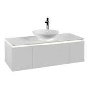 V&B Waschtischunterschrank Legato 120x38x50cm, WT m, m LED, wh. ma