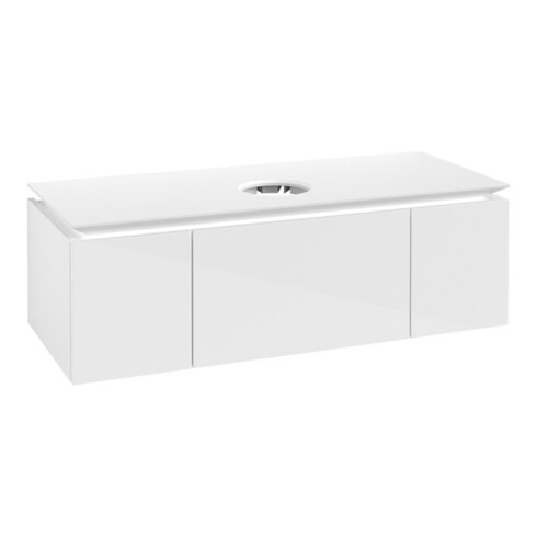 V&B Waschtischunterschrank Legato 120x38x50cm, WT mittig, Glossy White