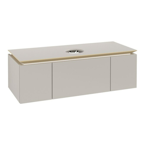 V&B Waschtischunterschrank Legato 120x38x50cm, WT mittig, Soft Grey
