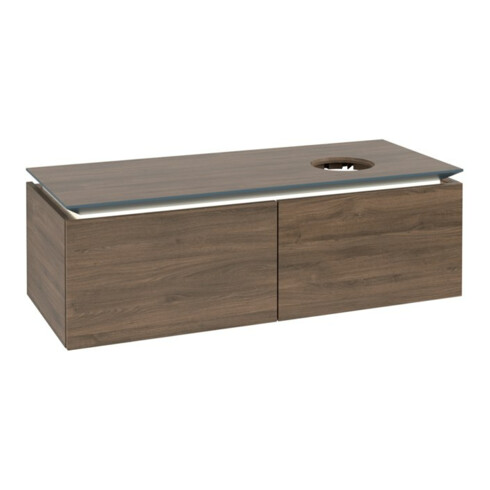 V&B Waschtischunterschrank Legato 120x38x50cm, WT R, m LED, Ariz. Oa