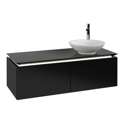 V&B Waschtischunterschrank Legato 120x38x50cm, WT R, m LED, bl ma Lac