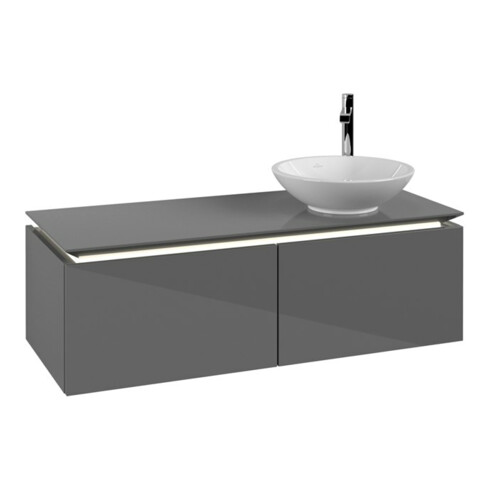 V&B Waschtischunterschrank Legato 120x38x50cm, WT R, m LED, glo Gr