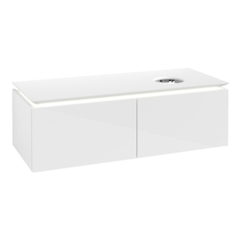 V&B Waschtischunterschrank Legato 120x38x50cm, WT R, m LED, glo wh.