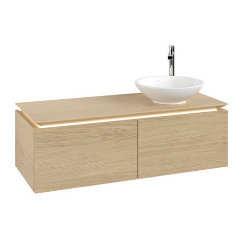 V&B Waschtischunterschrank Legato 120x38x50cm, WT R, m LED, Nord Oa