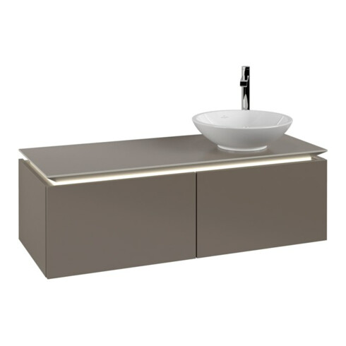 V&B Waschtischunterschrank Legato 120x38x50cm, WT R, m LED, Truffle Gr