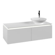 V&B Waschtischunterschrank Legato 120x38x50cm, WT R, m LED, wh. ma