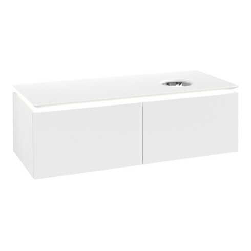 V&B Waschtischunterschrank Legato 120x38x50cm, WT R, m LED, wh. ma
