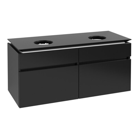 V&B Waschtischunterschrank Legato 120x55x50cm, f 2 WT, Black Matt Lacquer