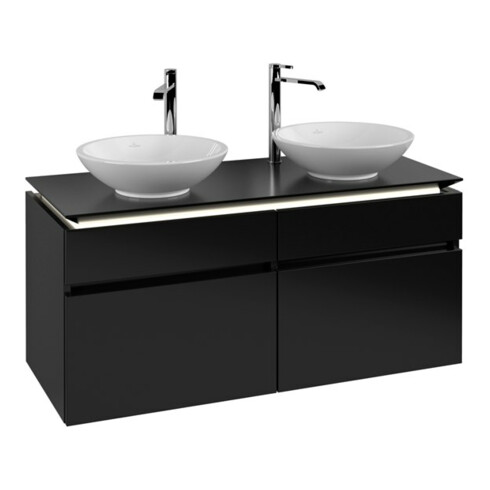 V&B Waschtischunterschrank Legato 120x55x50cm, f 2 WT, m LED, bl ma Lac