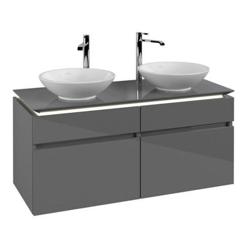 V&B Waschtischunterschrank Legato 120x55x50cm, f 2 WT, m LED, glo Gr