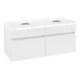 V&B Waschtischunterschrank Legato 120x55x50cm, f 2 WT, m LED, wh. ma-1