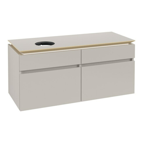V&B Waschtischunterschrank Legato 120x55x50cm, Waschtisch links, Soft Grey