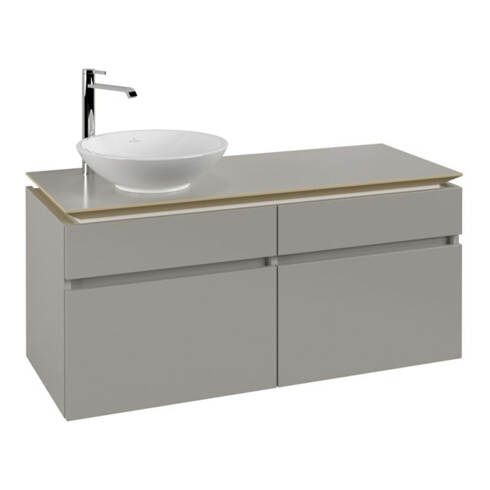 V&B Waschtischunterschrank Legato 120x55x50cm, Waschtisch links, Soft Grey