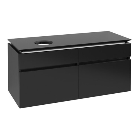 V&B Waschtischunterschrank Legato 120x55x50cm, WT li, Black Matt Lacquer