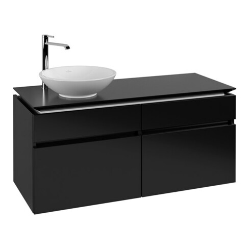 V&B Waschtischunterschrank Legato 120x55x50cm, WT li, Black Matt Lacquer