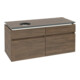 V&B Waschtischunterschrank Legato 120x55x50cm, WT li, m LED, Ariz. Oa-1