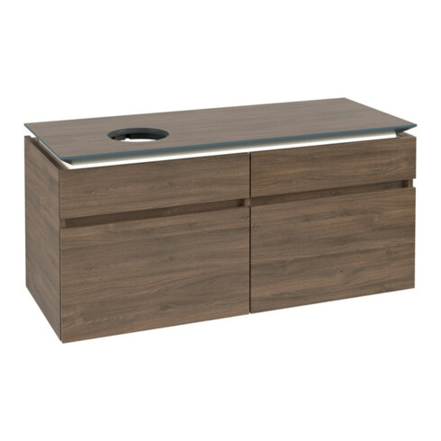 V&B Waschtischunterschrank Legato 120x55x50cm, WT li, m LED, Ariz. Oa
