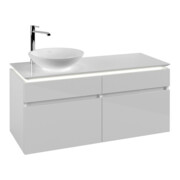 V&B Waschtischunterschrank Legato 120x55x50cm, WT li, m LED, glo wh.