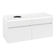 V&B Waschtischunterschrank Legato 120x55x50cm, WT li, m LED, wh. ma