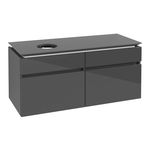 V&B Waschtischunterschrank Legato 120x55x50cm, WT links, Glossy Grey