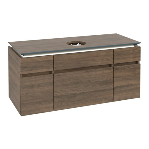 V&B Waschtischunterschrank Legato 120x55x50cm, WT m, m LED, Ariz. Oa