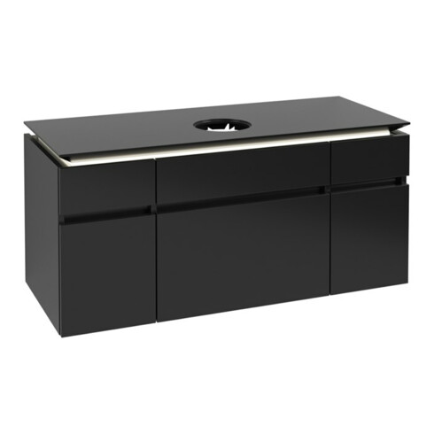 V&B Waschtischunterschrank Legato 120x55x50cm, WT m, m LED, bl ma Lac