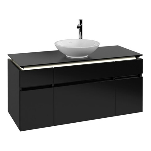 V&B Waschtischunterschrank Legato 120x55x50cm, WT m, m LED, bl ma Lac