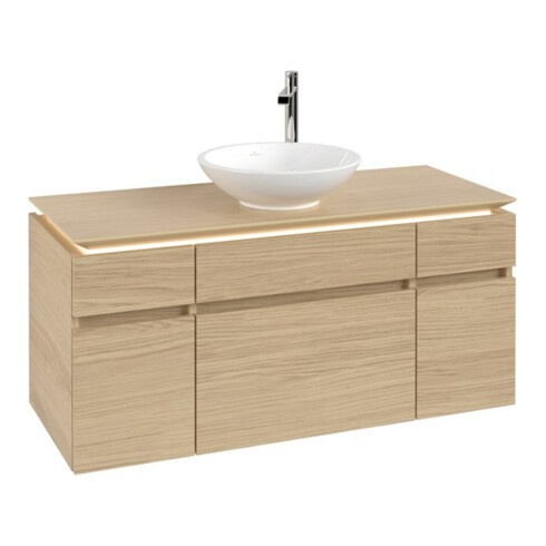 V&B Waschtischunterschrank Legato 120x55x50cm, WT m, m LED, Nord Oa