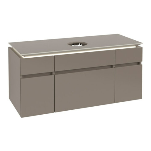V&B Waschtischunterschrank Legato 120x55x50cm, WT m, m LED, Truffle Gr