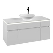 V&B Waschtischunterschrank Legato 120x55x50cm, WT m, m LED, wh. ma