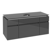 V&B Waschtischunterschrank Legato 120x55x50cm, WT mittig, Glossy Grey